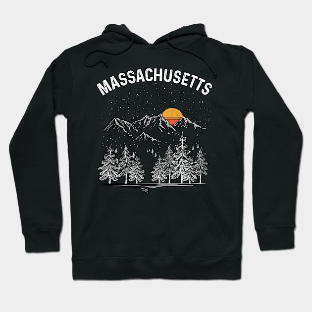 Vintage Retro Massachusetts State Hoodie by DanYoungOfficial